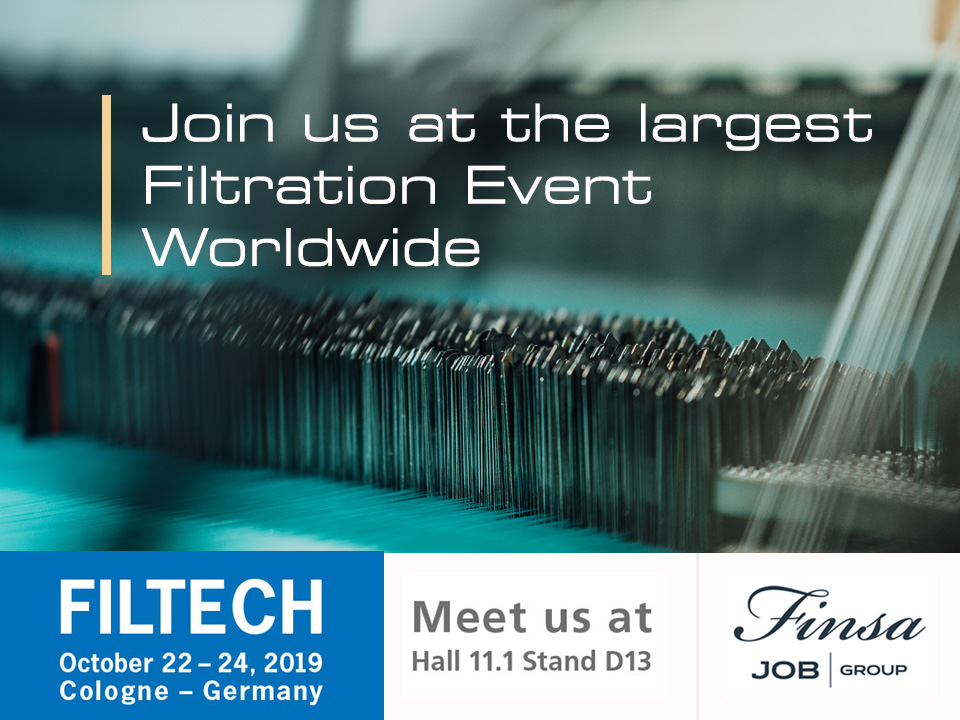 Promotional poster for the Techtextil trade fair. It takes place from 22 to 24 October 2019 in Cologne, Germany. Visit us in Hall 11.1 Stand D13